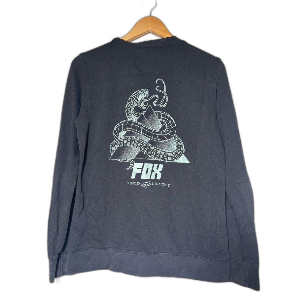FOX Racing Sweatshirt Size Medium Gray blue coiled tread lightly pullover